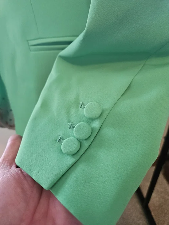 VilaGallo Green Womens Single-Button Blazer - Picture 10 of 12